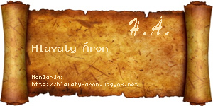Hlavaty Áron névjegykártya